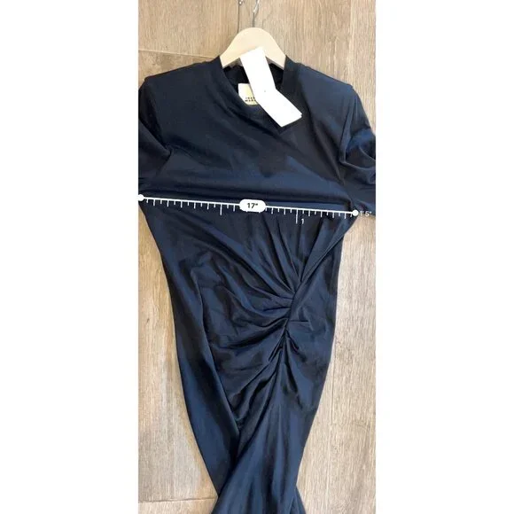 ISABEL MARANT BLACK DRAPED DRESS WITH SLIT SIZE S NEW - Picture 9 of 10